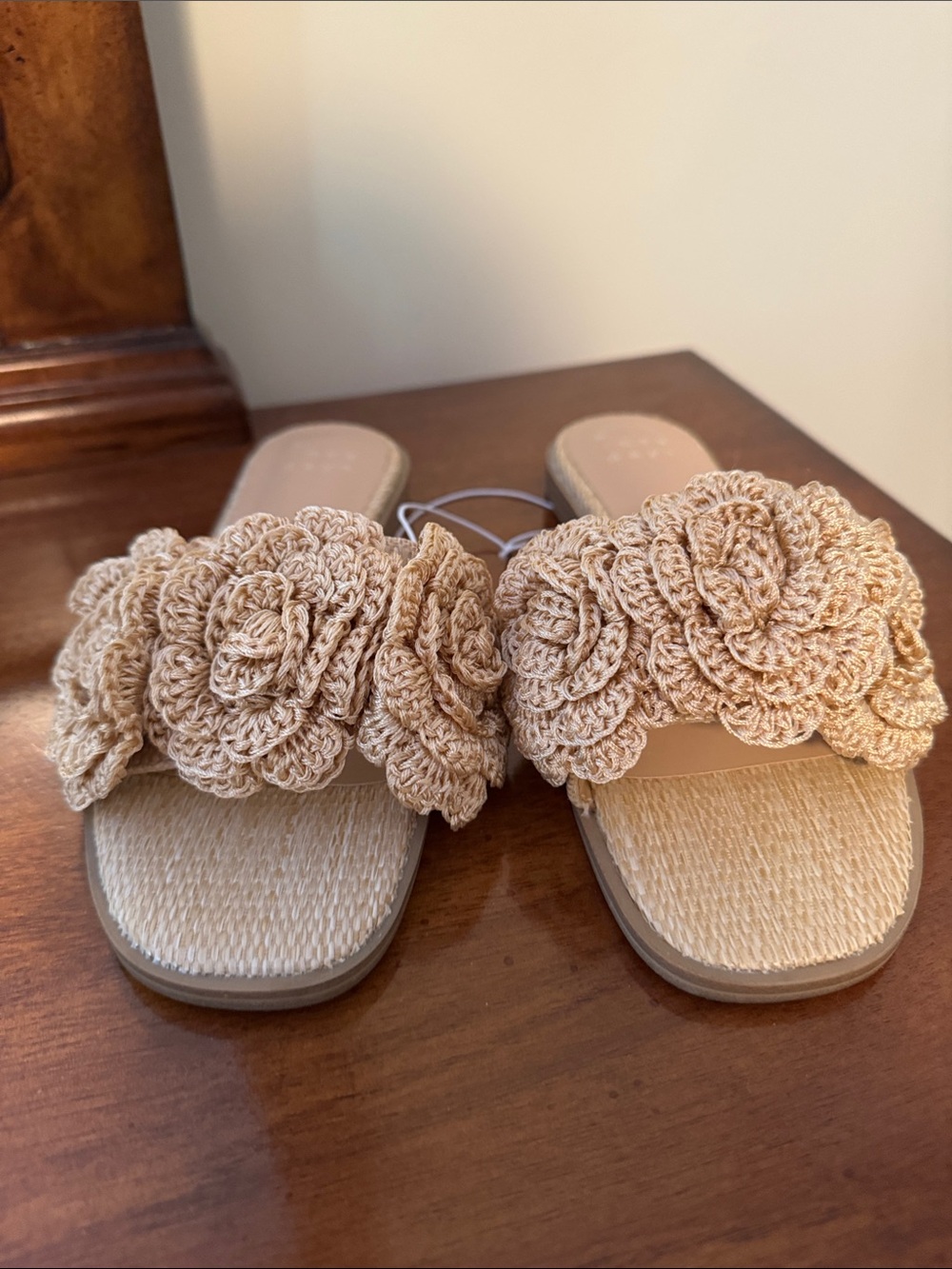 Target Crochet Floral Slide Sandals - Beige